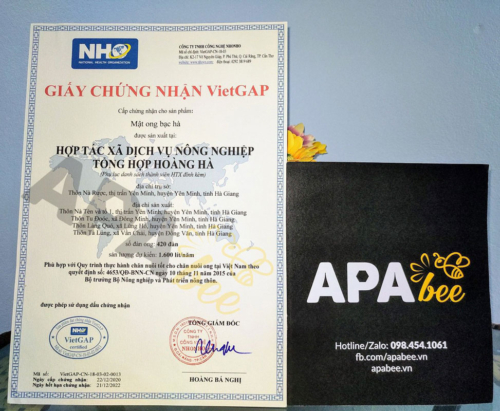 Giay chung nhan VietGAP ve mat ong Bac Ha Ha Giang APABEE Website